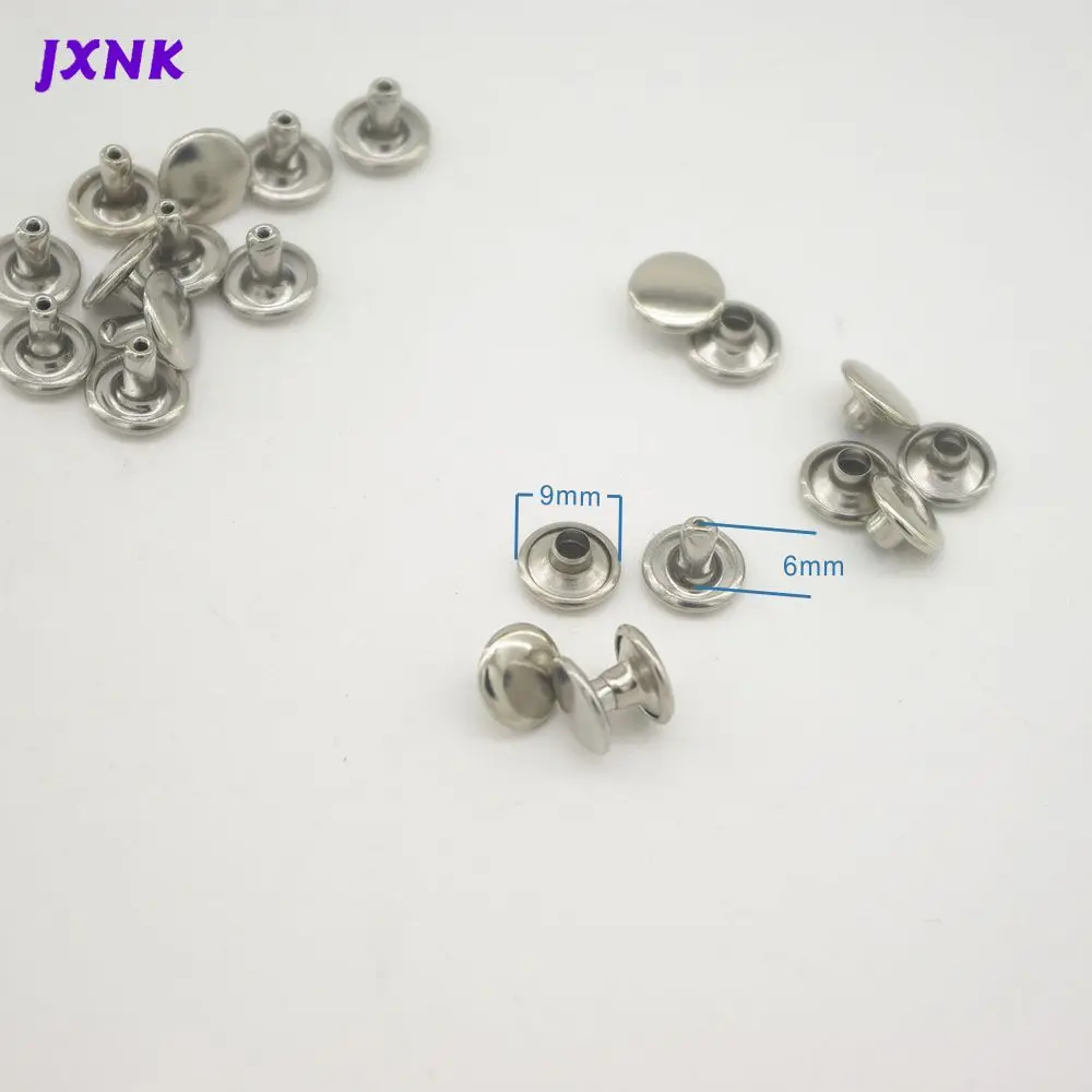 50pcs/lot 9mm Metal Brass silver nickel Rivets Punk Bags Clothing