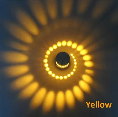 Современный светодиодный потолочный светильник, 3 Вт, RGB, настенный светильник для художественной галерея, украшение на передний балкон, светильник для крыльца, светильник для коридоров - Цвет корпуса: yellow light