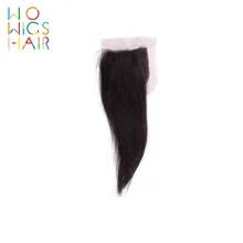 WoWigs волосы прямые синтетическое закрытие шнурка волосы remy натуральный цвет человеческих волос