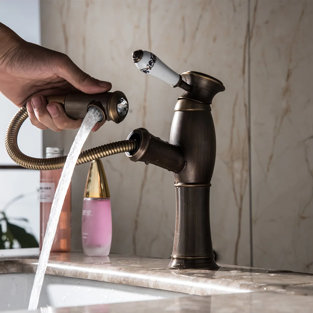 Basin Faucet Single Handle Pull Out Kitchen Tap Single Hole Handle Swivel 360 Degree Water Mixer Tap Mixer Tap Torneiras Mci5
