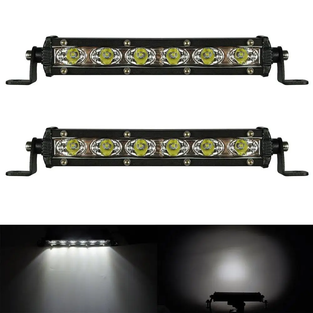 7inch 6 inch spot yellow white led light bar driving work light barra led working lamp 12v 24v 4x4 4wd truck suv atv car vehicle tractor off road offroad utv motorcycle motor fog foglight 6000k 3000k (2)