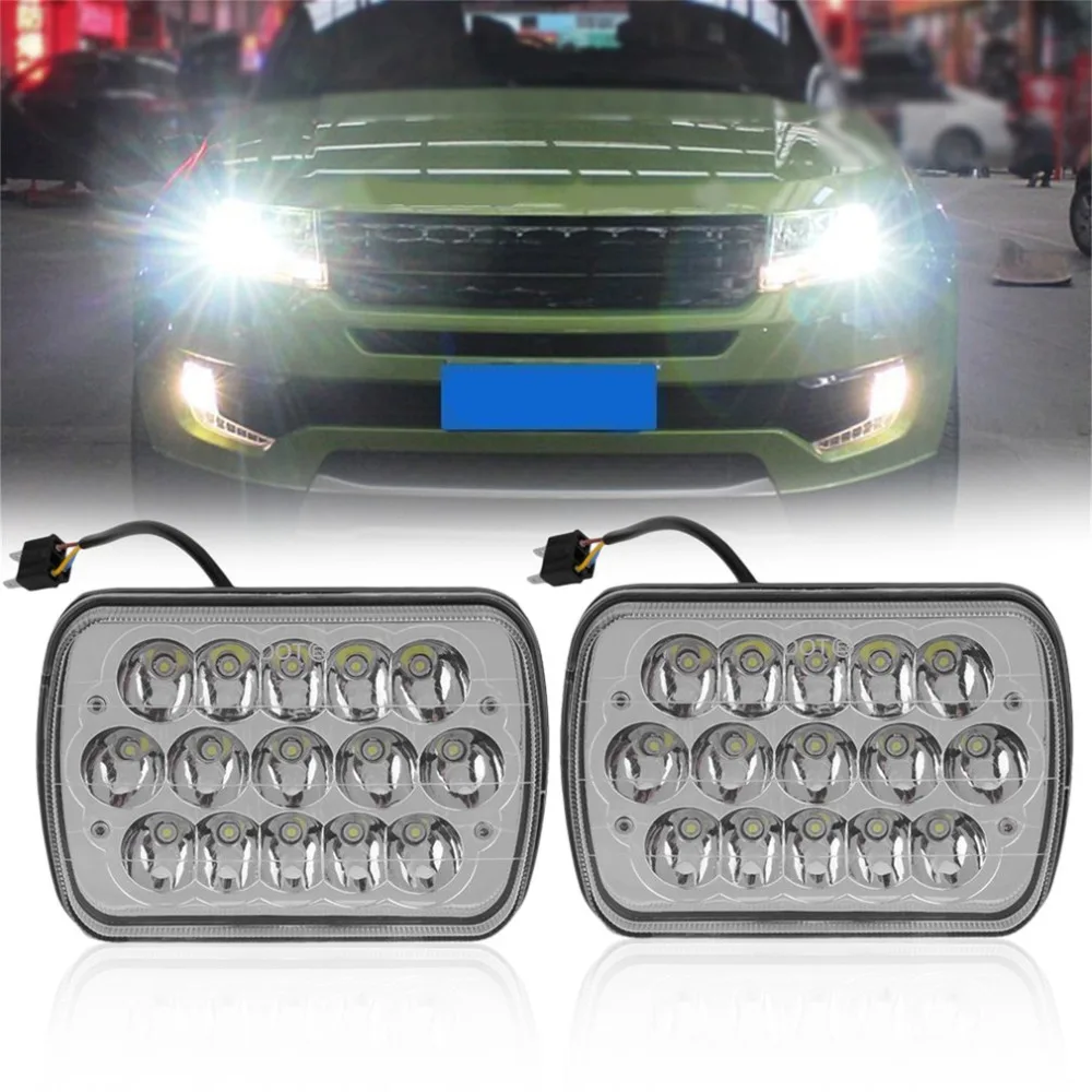 New LED Car External Headlight 45W 6000K White Automobile Headlamp Waterproof 7x6 LED Car Headlights HID