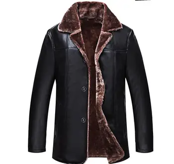 

Fur men's leather jacket 2018 new fashion winter coat thick warm coat European and American Hot motorcycle jacket special sales