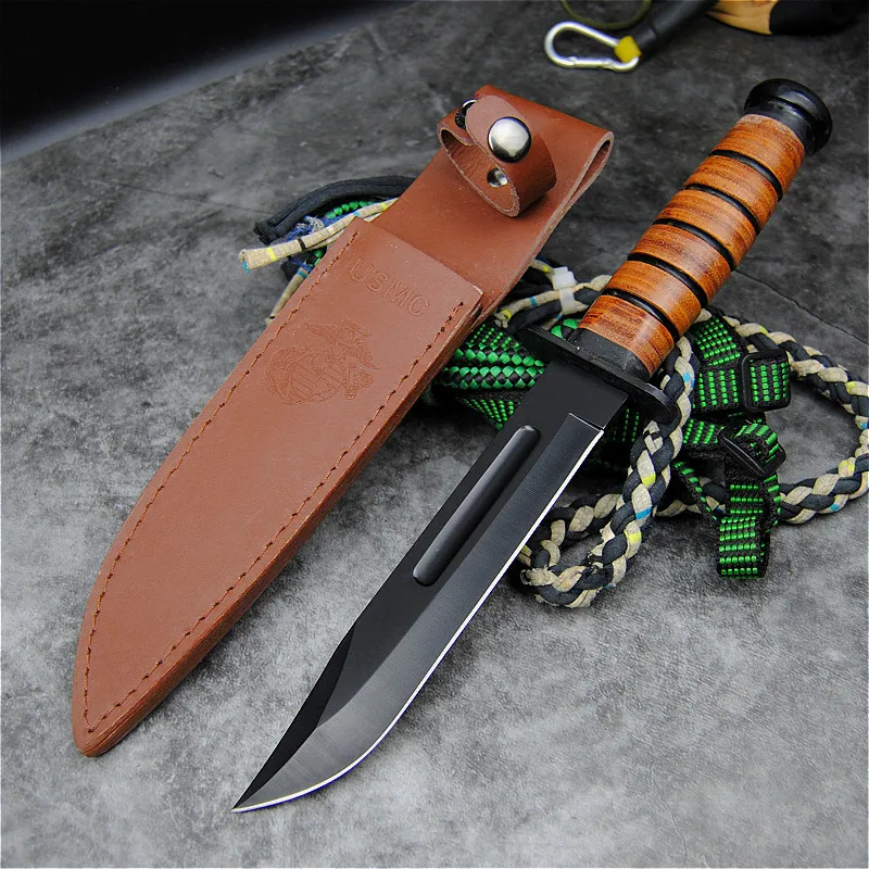 

Red Log Handle 58HRC High Hardness Straight Knife Jungle Survival Tactical Knife Outdoor Rescue Straight Knife Survival Tool