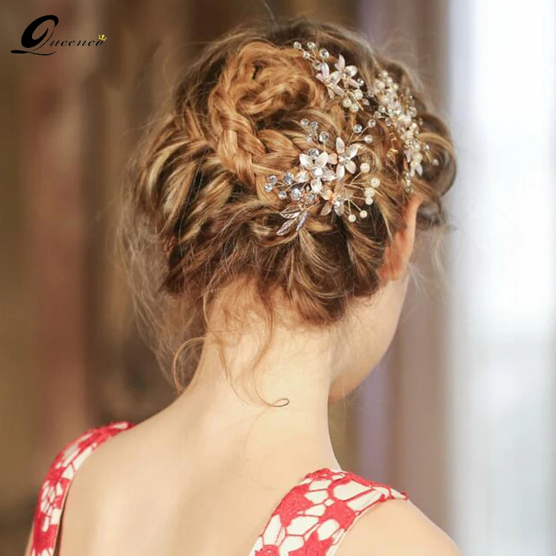 Vintage Gold Leaves Bridal Hair Combs Wedding Hair Accessories