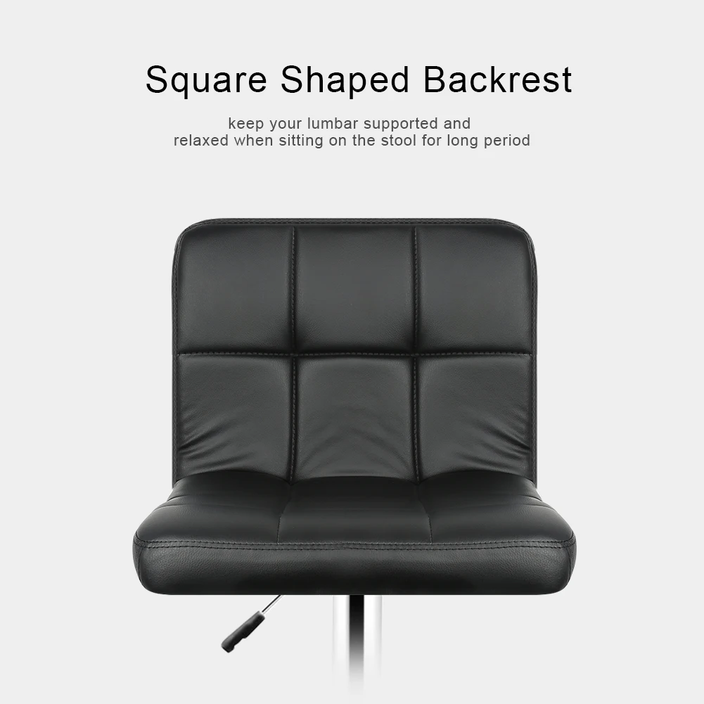 

2PCS/set Kitchen Bar Stools Chair Leather Adjustable Swivel Bar Stools Breakfast Home Bar Black Chairs Free Shipping From FR HWC