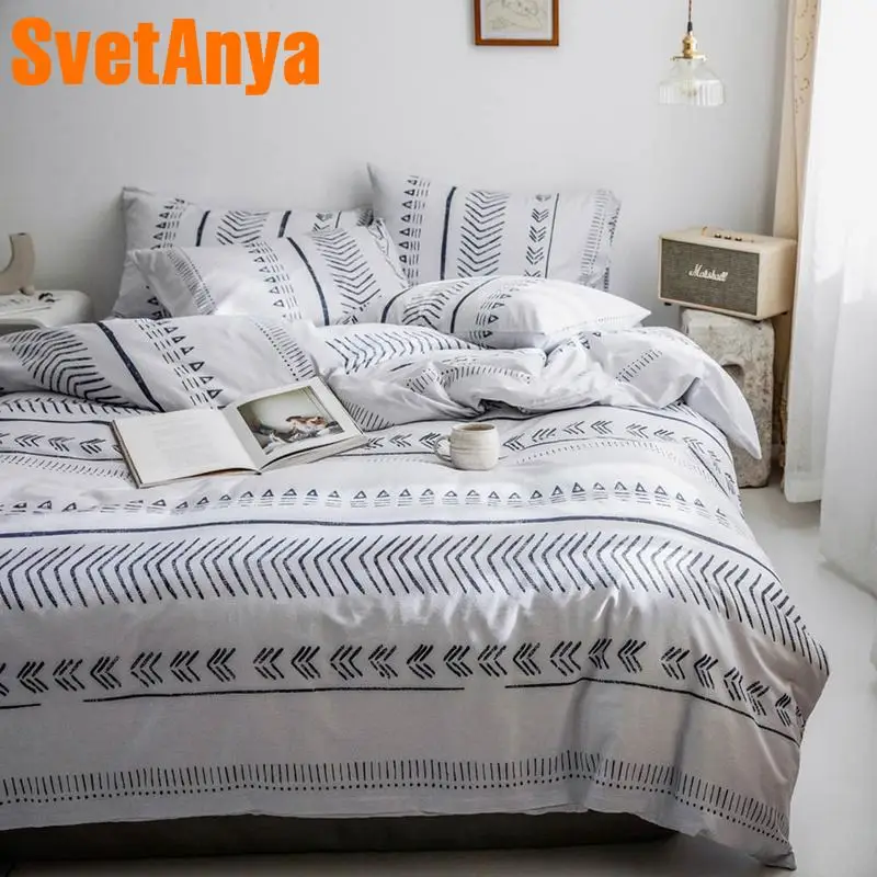 Svetanya Stripes Bedding Set 100 Cotton Bedlinen Single Double