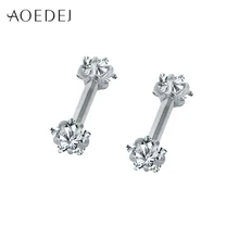 AOEDEJ 16 г двойные хрустальные серьги на ухо серьги на Козелок из нержавеющей стали Спираль пирсинг уха ювелирные изделия для женщин хряща серьги-гвоздики