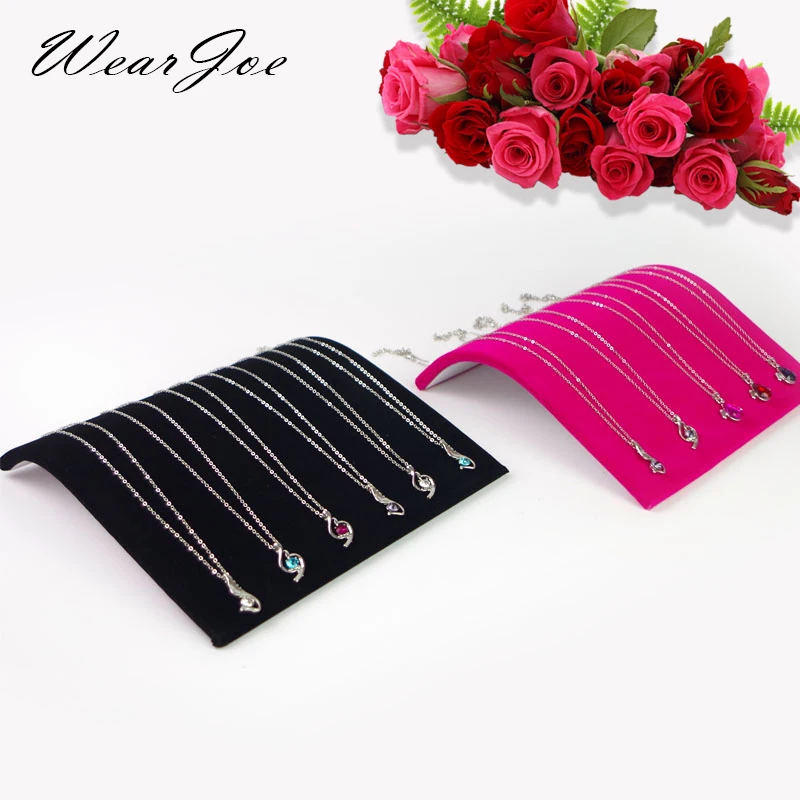 

Free Shipping Portable Pendant Bangle Necklace Show Plate Velvet Surface 19.5*19.5cm Jewelry Chain Display Wood Board Organizer