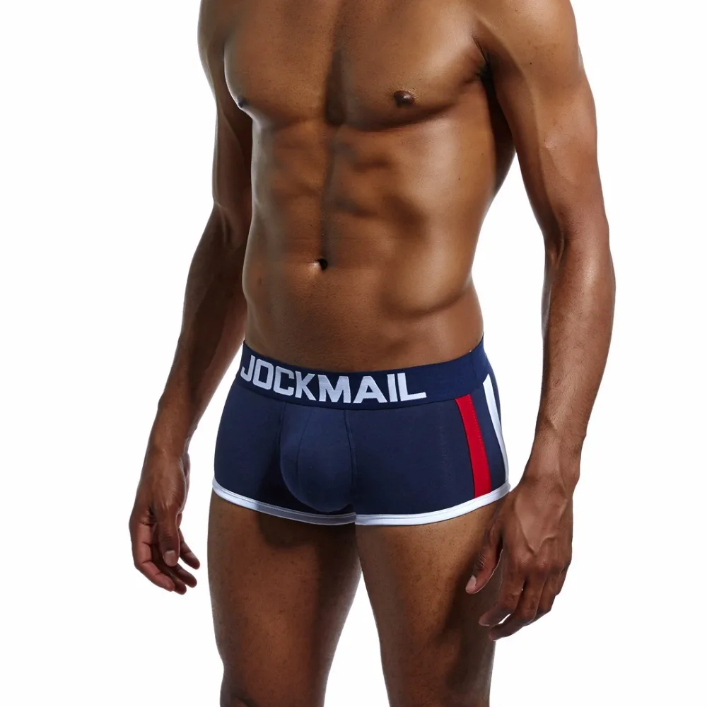 JOCKMAIL Марка 5 шт./лот повышения Мужское нижнее белье боксеры сексуальное спереди Push up чашки выпуклость гей белье увеличить мужские