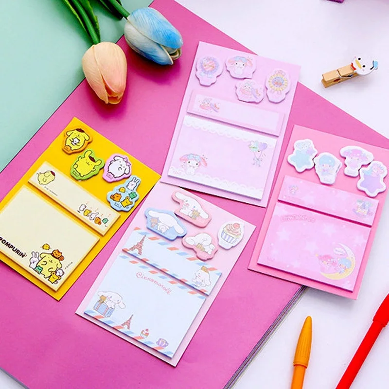 

1 Pack Kawaii Cartoon Memo Pads Marker Message Sticky Notes Decor School Office Supply Stationery