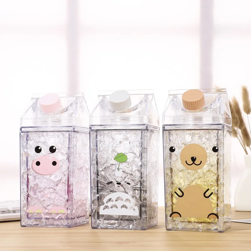

Yooap Cute Cartoon Creative Hip Flask Sports Outdoor Bottle BPA Free Water Bottle, Crushed Ice Crystal Water Bottle, Milk Kettle