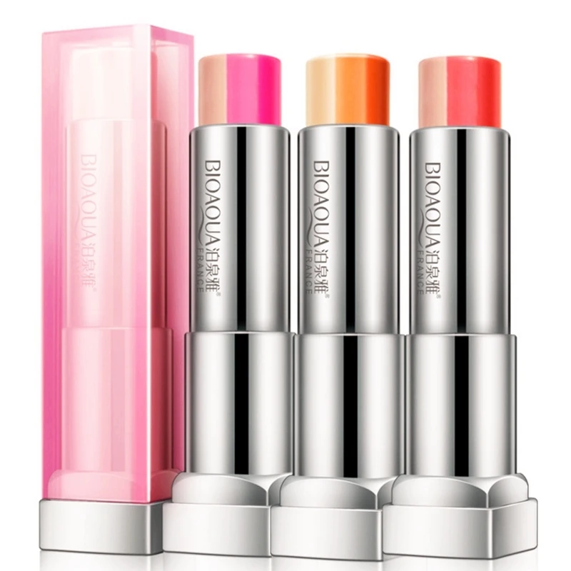 

Lasting Three Color Discoloration Labial Matte Lipstick Makeup Lip Balm Moisturizing Cosmetics Tint Lipstick Frosted Lip Gloss.