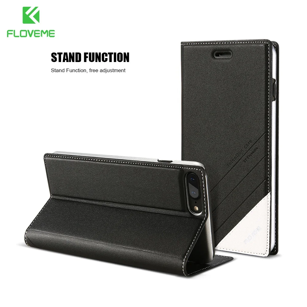 Floveme Wallet Case For iPhone 6S 6 7 8 Plus X Business Leather Flip Stand Phone Cases 5S SE 10 Shell Accessories чехол на айфон 5s 6s