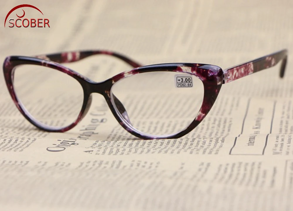 

SCOBER = Cat's Eye Reading Glasses Vintage Classic Women Purple Flower Spectacles +1 +1.25 +1.5 +1.75 +2 +2.25 +2.5 +2.75 TO +4