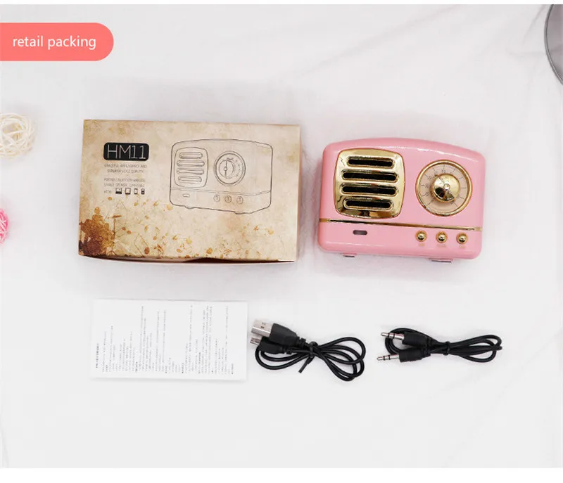 Portable Bluetooth Speaker Mini Wireless Bluetooth Speakers Portable Retro Radio USBTF Card Music Player HIFI Subwoofer Speaker20