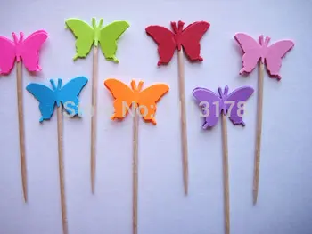 

cheap Butterfly Party Picks - Cupcake Toppers - Toothpicks - Food Pick wedding baby shower birthday party favors