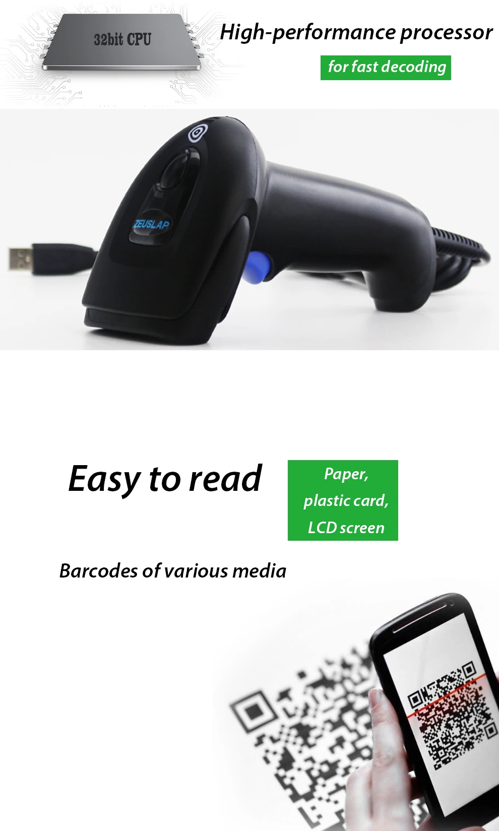Scanner de Código de Barras para o Sistema da Posição com Função do Detector de Dinheiro Handheld do Documento com Fio Leitor de Código de Barras Detector Dinheiro Varredor Cabo Usb 1d do de 11 Cheap Scanners