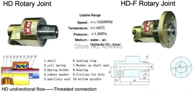 3 ''HD80 Правша вращения Латунь Поворотный установки однонаправленный охлаждения вращающийся разъем вращающаяся 3 дюймов для воды масло