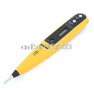 

12-220V Slotted Screwdriver Digital AC DC Voltage Tester Pen Sensor Yellow