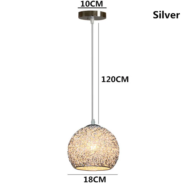 Скандинавский простой E27 светодиодный подвесной светильник, современный креативный подвесной светильник, подвесной светильник для спальни, гостиной, лобби, ресторана, бара, кафе - Цвет корпуса: sliver