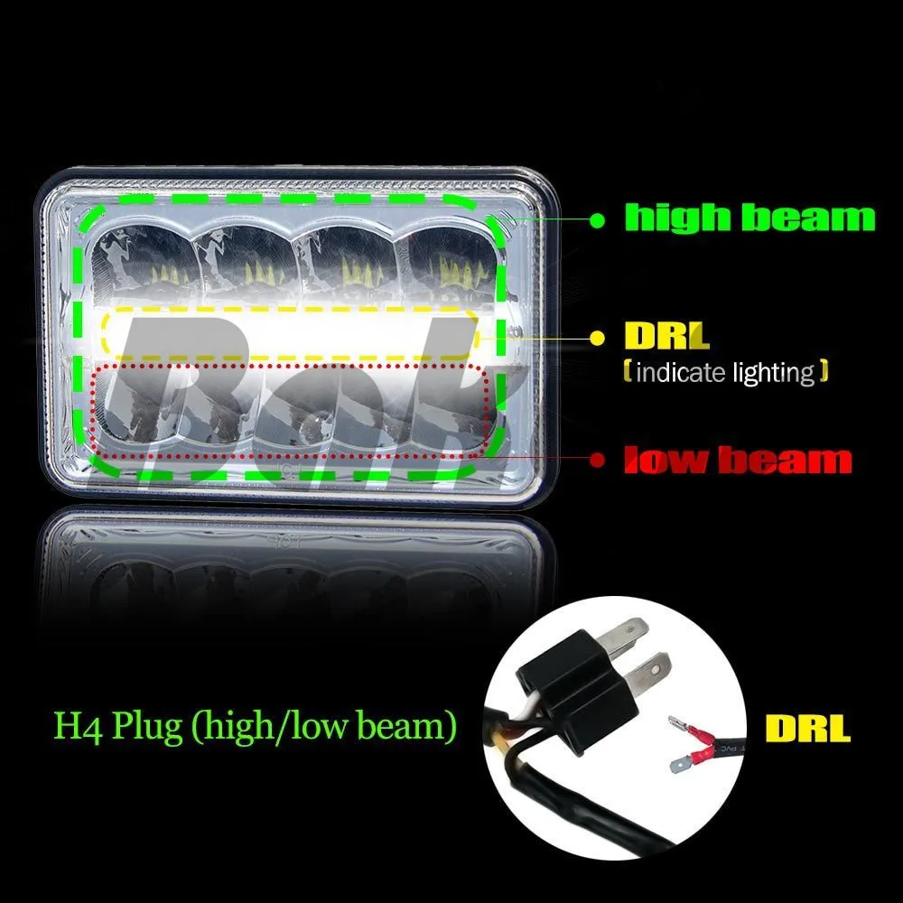 4x6 светодиодный проектор фара морской светодиодный Ксенон Для H4651 H4652 H4656 H4666 H6545(только 1 лампа