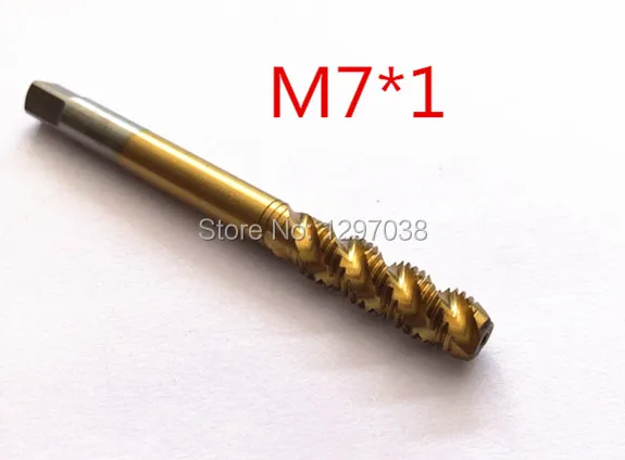 

5PCS HSS M7*15pcs Titanium Machine Spiral Fluted Machine Screw Tap Right Hand Tap Drill Spiral Point Thread Taps Die Set