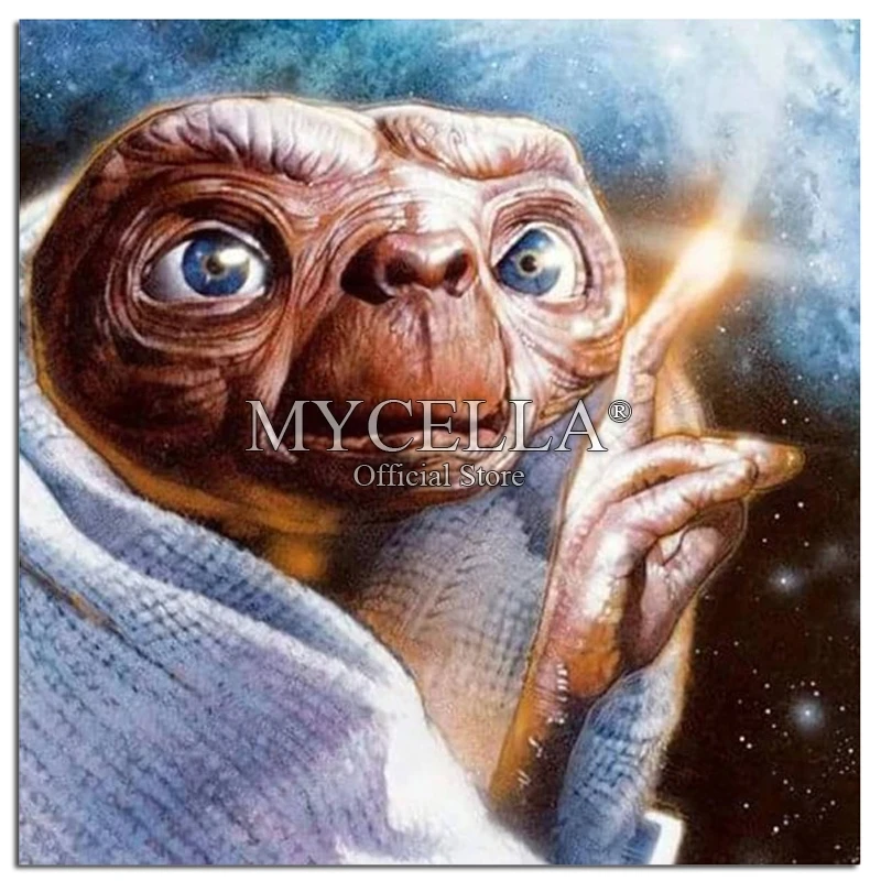 

5D Diamond Painting Kit E.T Movie Alien Diamond Embroidery Cross Stitch DIY Rhinestone Mosaic Full Square Wall Decor Canvas