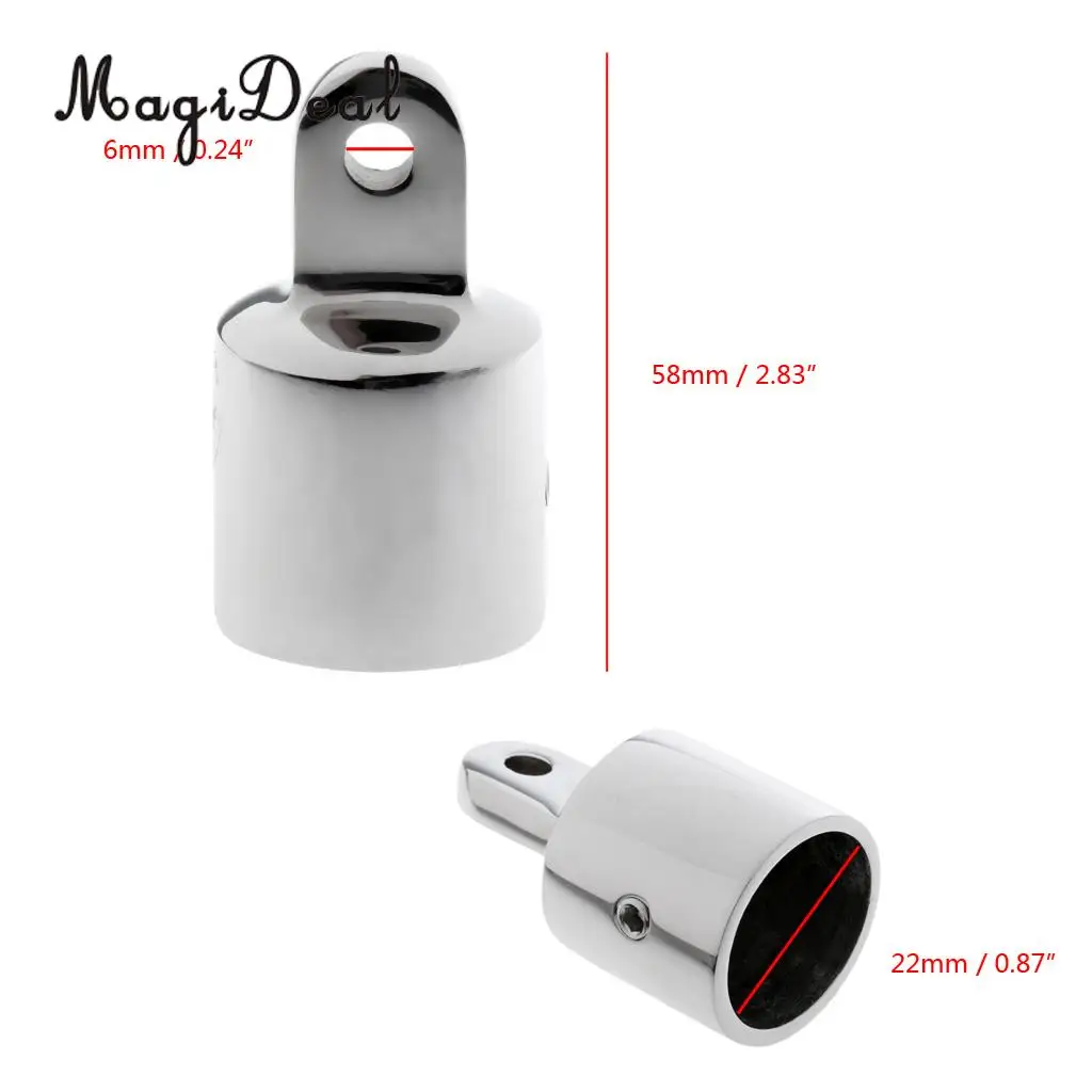 MagiDeal Universal Eye End Cap Bimini Top Fitting Boat Hardware 316 Marine Stainless Steel 22mm/25mm for Rowing Canoe Dinghy Acc