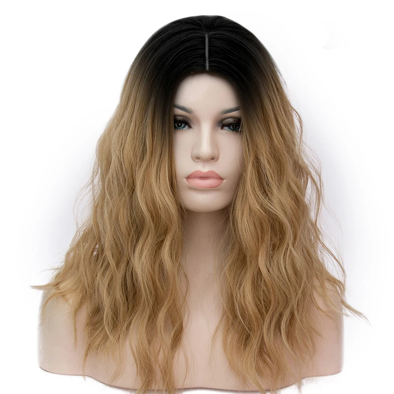 

Your Style 16 Colors Ombre Colored Red Brown Long Loose Wave Cosplay Wig Female Natural Wigs High Temperature Fiber