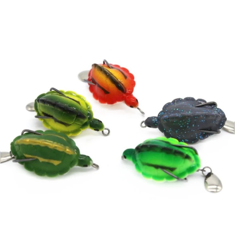 

1Pcs 5.5cm 12g Topwater Soft Rubber tortoise Fishing Lure Crank Baits with Hooks Isca Artificial Wobblers Fishing tackle Pesca