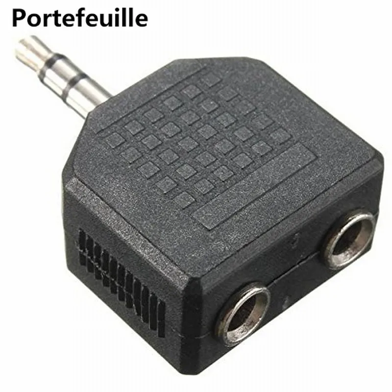 Portefeuille 3.5mm Aux Stereo Splitter Earphone Headphone 1 to 2 Earbuds Double Plug Adapter For iPhone 6 6S 5 5S SE 4 iPad iPod (1)