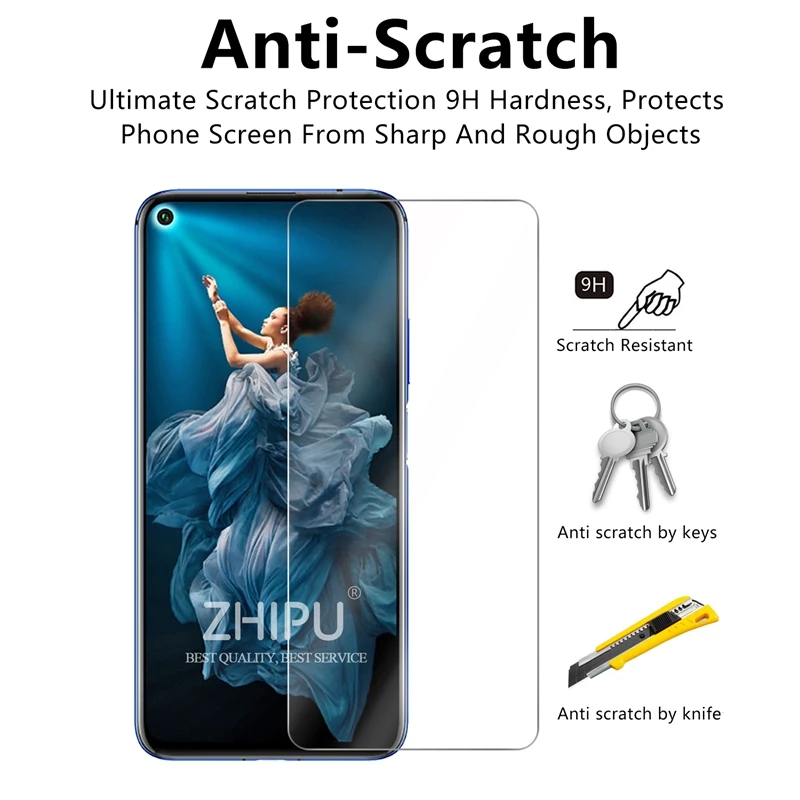 2 шт., закаленное стекло для huawei Honor 20, Защитное стекло для экрана 2.5D 9 H, закаленное стекло для huawei Honor 20, защитная пленка
