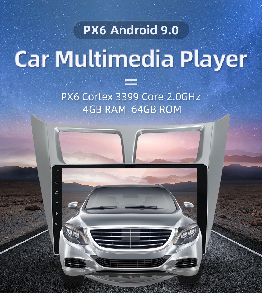 4G+ 64G rom автомобильный Радио Мультимедиа стерео плеер " android 9,0 для hyundai Solaris accent Verna Стерео gps головное устройство магнитофон