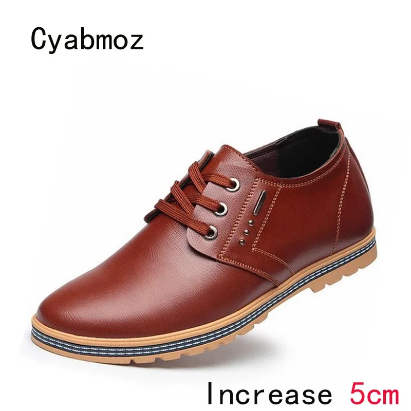 

Cyabmoz Brand Man Height Increasing Shoes 5cm Hidden Elevator Lace up Men Wedding Casual Business Black Brown Single Party Shoes