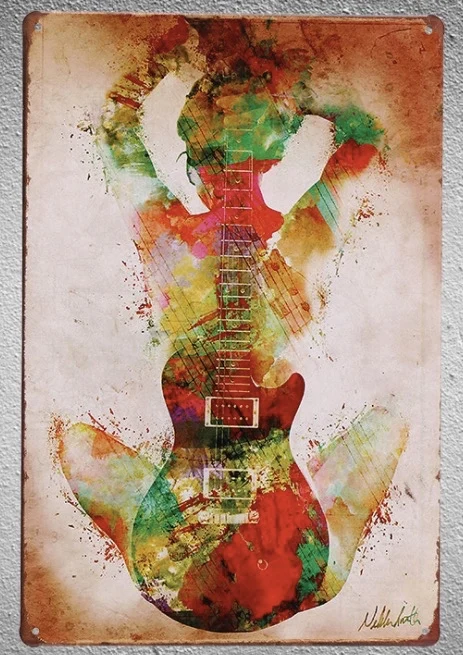 

1pc Music Girl Guitar Song life Singer Nikki Art Tin Plate Sign wall man cave Decoration Man cave Art Poster metal vintage