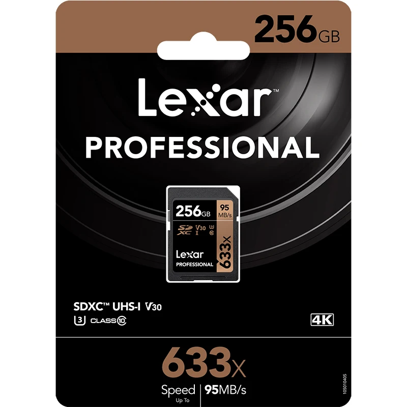 Lexar Professional 95 МБ/с./с 633x SDHC U1 32 Гб 64 128 ГБ 256 512 U3 SD карта SDXC Class 10 памяти для камеры 1080p 3D