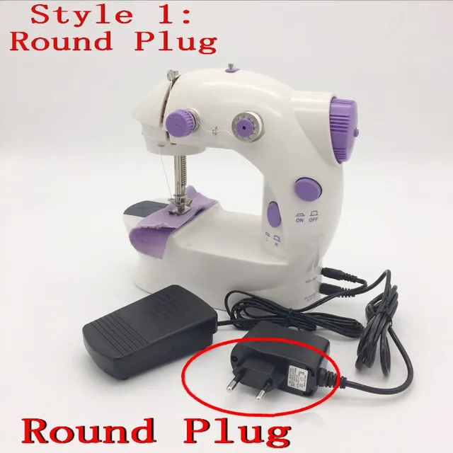 Mini Handheld Pedal Sewing Machines Dual Speed Double Thread Multifunction Electric Automatic