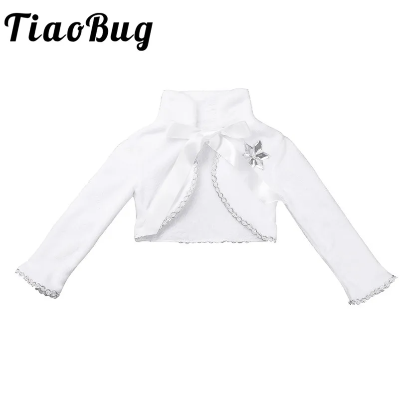 Tiaobug Kids Girls Long Sleeves Jacket Shrug Coat Princess Bridesmaid