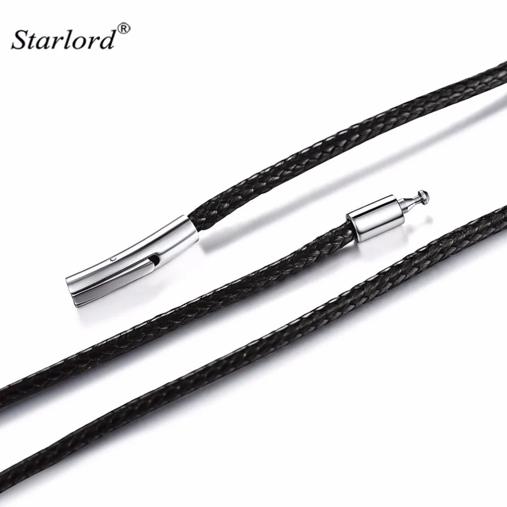 Black Leather Cord Chain 16"/18"/20"/22''/24"/26''/28''/30'' 3MM Wide