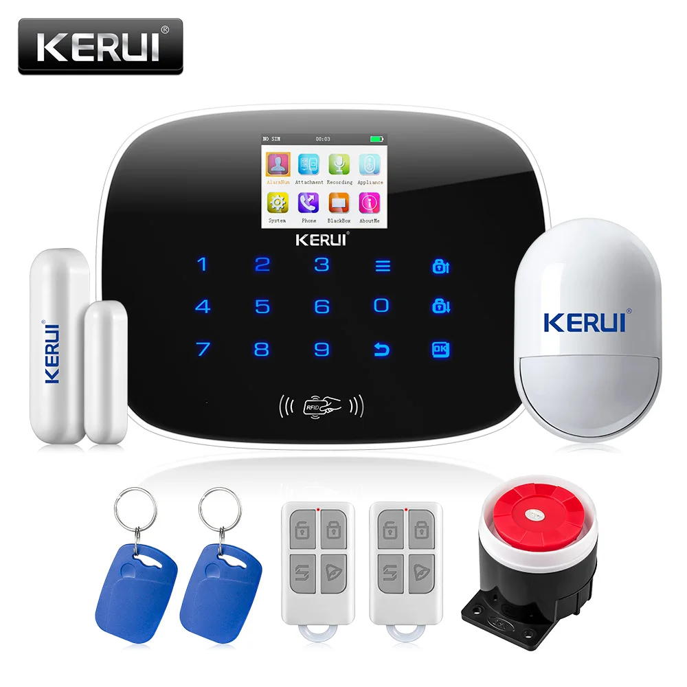 bilder für KERUI Android IOS APP 433 MHz Tft-farbbildschirm UI menü GSM Alarm System-sim-karte anruf sms Alarm Sicherheit tür offen erinnern bilder für KERUI Android IOS APP 433 MHz Tft-farbbildschirm UI menü GSM Alarm System-sim-karte anruf sms Alarm Sicherheit tür offen erinnern