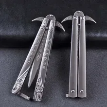 Незаточенное лезвие бабочка тренировочный нож Практика Обучение Бабочка нож инструмент Balisong тренажер незаточенное лезвие игрушка