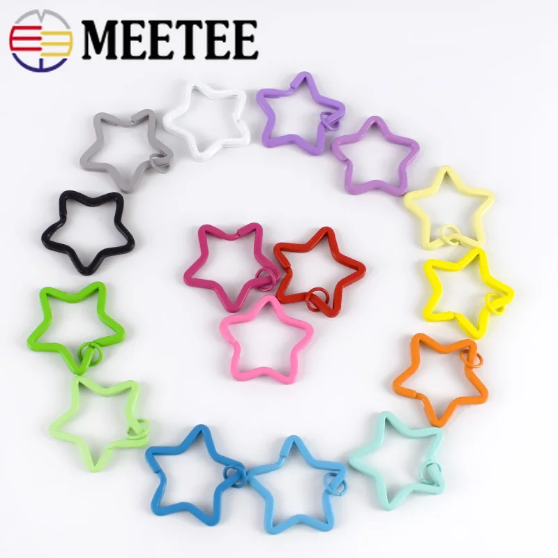 Meetee 30pcs 35mm Lobster Buckle Colorful Key Ring Spring Hook Dog Collar Buckles Key Chain Handbag Pendant Decoration BF281