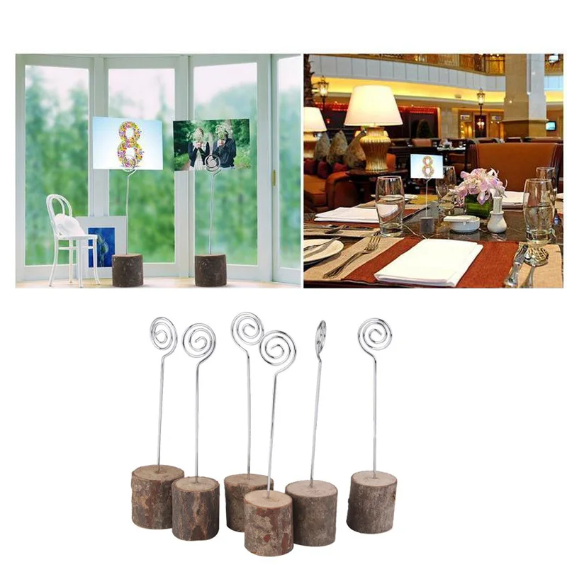 Wooden Base Memo Photo Holder Card Paper Note Clip Wedding Place Name Card Holders Wedding