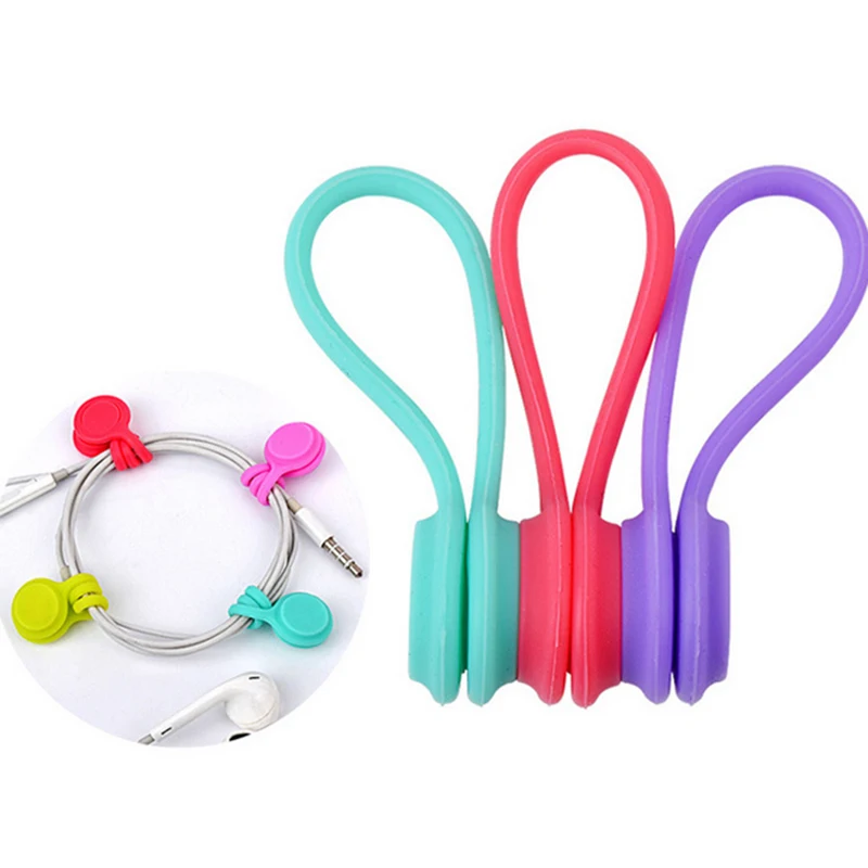 

1PCS Silicone Magnet Coil Earphone Cable Winder Headset Type Bobbin Winder Hubs Cord Holder Cable Wire Organizer for xiaomi