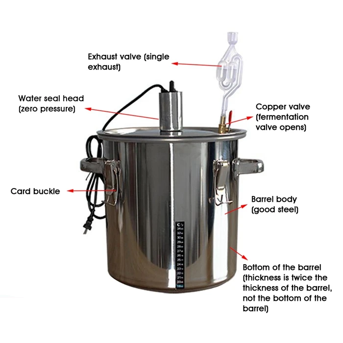 36L домашнее Вино делая машины нержавеющей стали бар набор вино делая бойлер алкоголь варить вино дистиллятор барная посуда пивоварения бачин