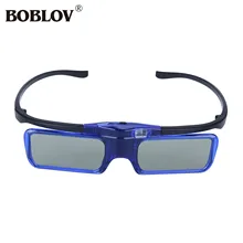 BOBLOV MX30 Blue DLP-Link 96HZ-144HZ USB Rechargeable 3D Active Shutter Glasses Compatible DLP 3D Projector Portable 3D Glasses