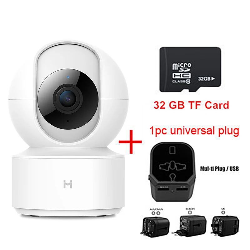 Universal 32GB SD Xiaomi Mijia камера s умный дом камера 1080P HD WiFi Беспроводная IP камера 360 Угол видео CCTV Ночная веб-камера PTZ Безопасности Mornitor - Цветной: Universal 32GB SD