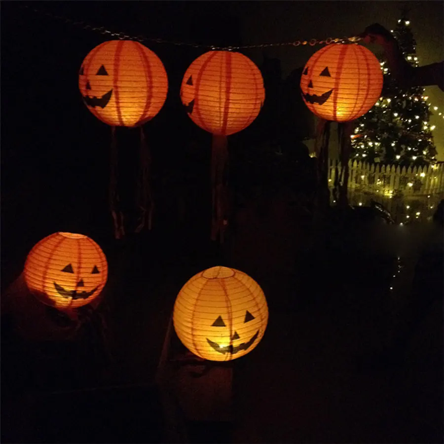 Halloween Paper Pumpkin Hanging Lantern