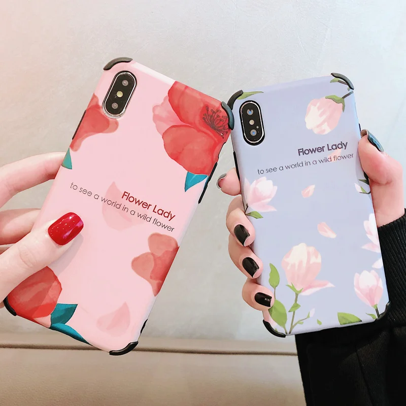 

Luxury Flower Petal Case For iPhone11 XR XS Max X 7 6 6S 8 Plus Shockproof Matte TPU Case for iPhone 11 Pro Max Soft Back Cover